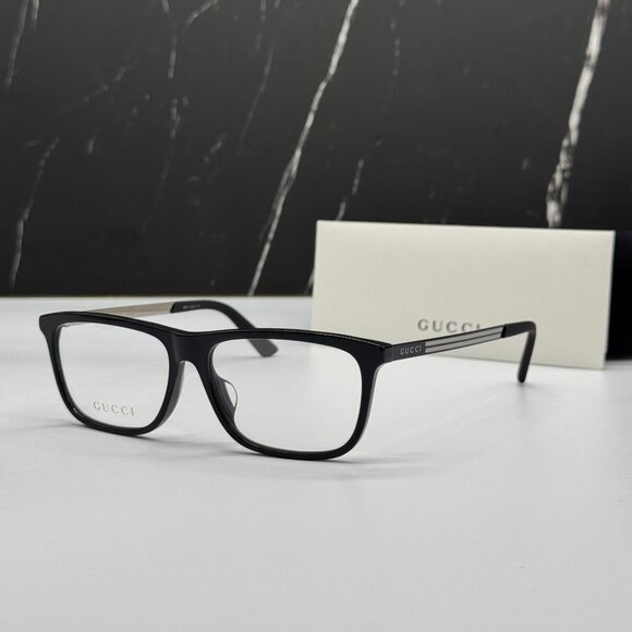 NEW GUCCI GG0696OA 001 GUCCI BLACK SQUARE EYEGLASSES GUCCI - Picture 2 of 10